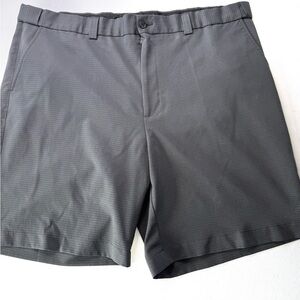 DXL Oak Hill Shorts Waist-Relaxer Microfiber Gray check Crosshatch Sz 46 NWOT